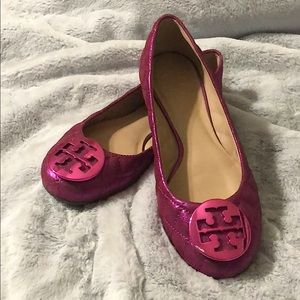 Tori Burch Sparkling pink Ballet Flats!
